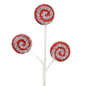 15.5" Red Glitter Lollipop Spray 40118-RD