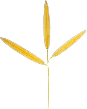 37" Burlap & Lace Willow Leaf Floral Spray: Yellow