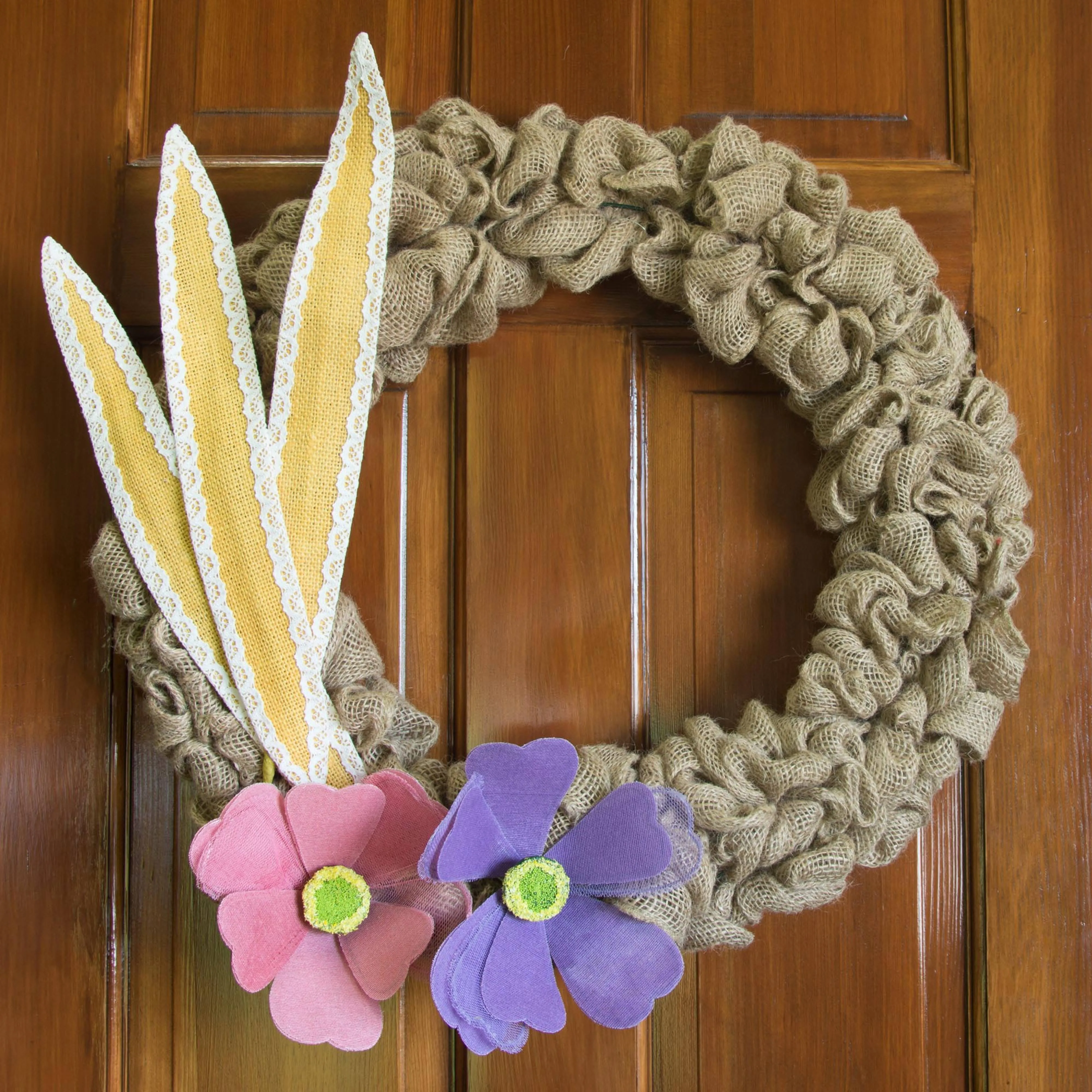 37" Burlap & Lace Willow Leaf Floral Spray: Yellow