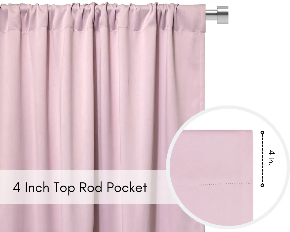42 X 63 Inch Blackout Polyester Curtains with Rod Pocket Blush - 2 Panels