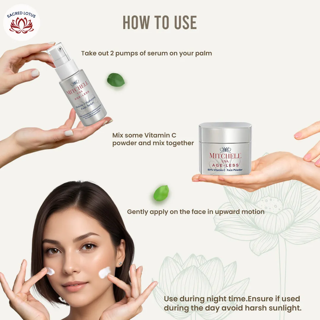 AGE-LESS Vitamin A1 & HA   Vitamin C Regimen (Serum   Powder) (30ml   5gms)