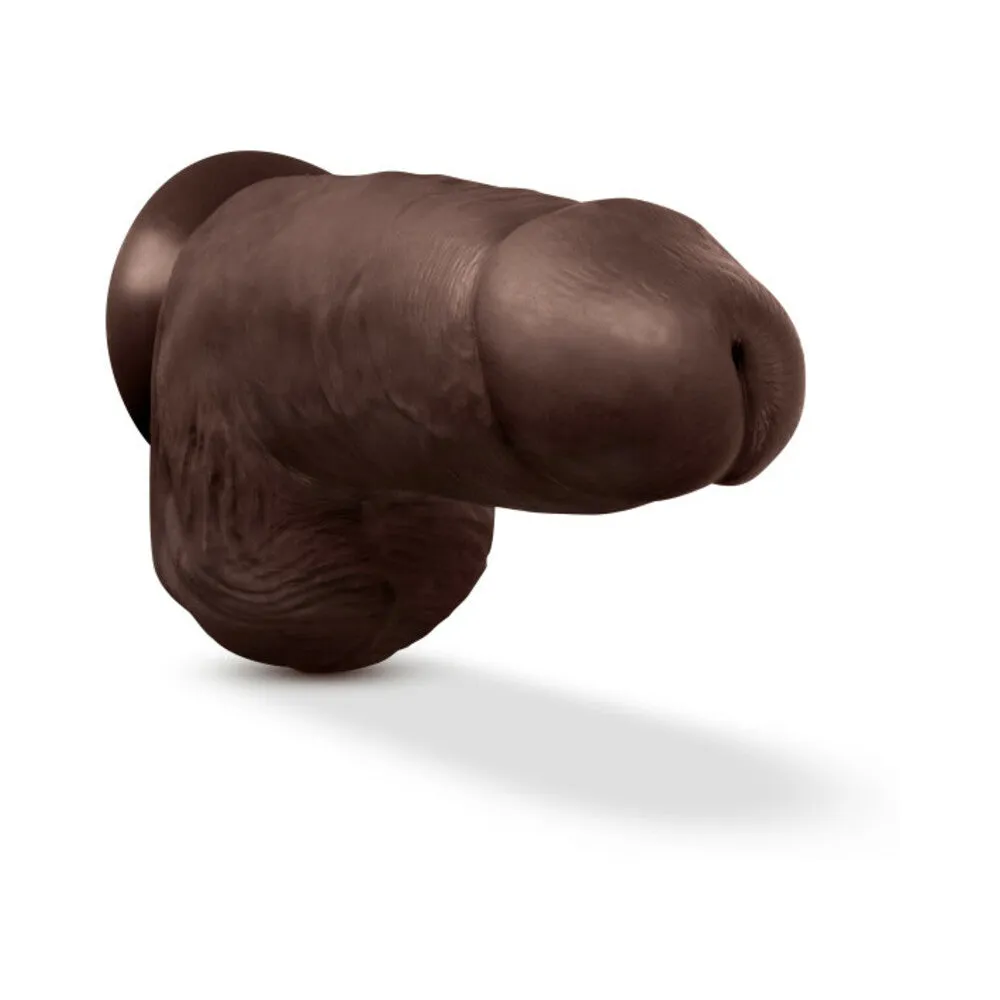 Au Naturel Chub 10 in. Posable Dual Density Dildo with Balls Brown