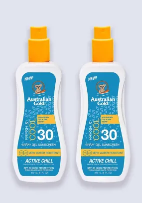 Australian Gold Active Chill Spray Gel SPF 30 237ml - 2 Pack Saver