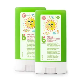 Babyganics SPF 50 Travel Size Baby Sunscreen Stick UVA UVB Protection | Water Resistant |Non Allergenic, 2 Pack 0.47 Ounce (Pack of 2)