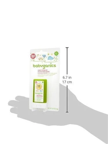 Babyganics SPF 50 Travel Size Baby Sunscreen Stick UVA UVB Protection | Water Resistant |Non Allergenic, 2 Pack 0.47 Ounce (Pack of 2)