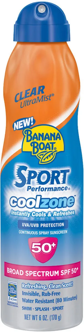 Banana Boat Cool Zone Sport Sunscreen SPF 50 - 6 oz Sun Protection