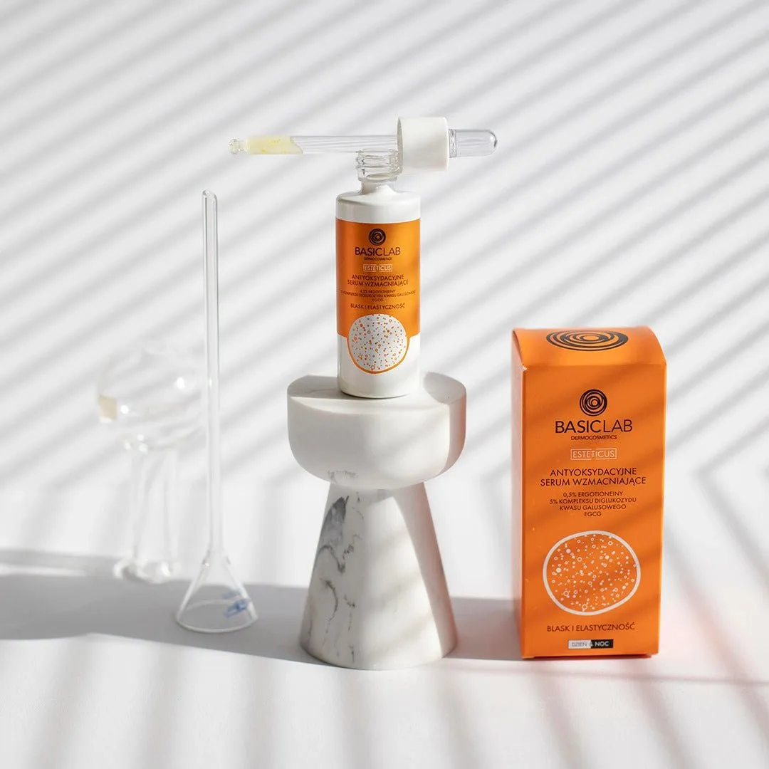 BasicLab Antioxidant Strengthening Serum 0.5% ergothioneine, 5% gallic acid diglucoside complex, EGCG 30ml