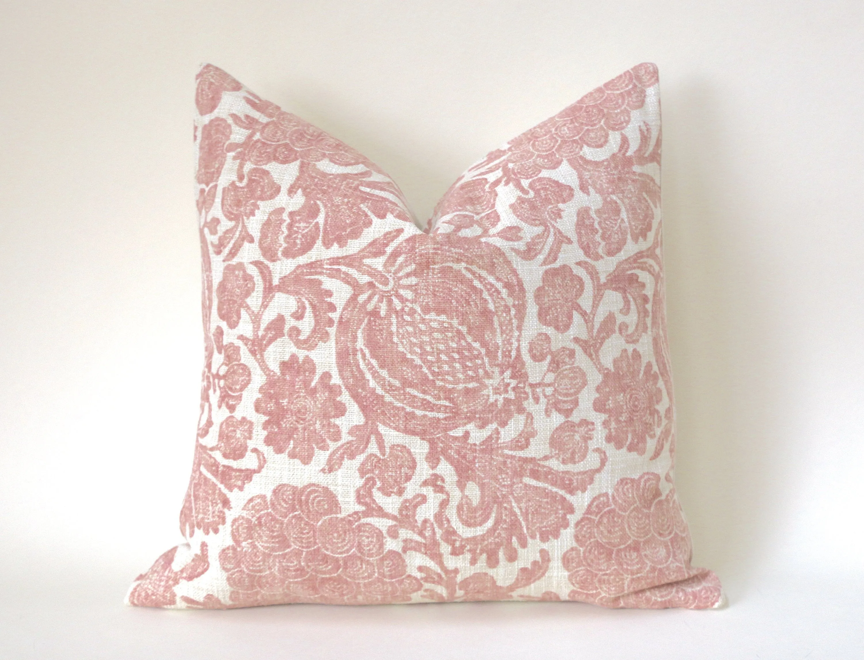Batik Blush Pillow / Blush 22x22 / 22x22 Cushion Cover / 22x22 Pink Pillow Cover / Cream 22x22 Blush / 22x22 Sofa Pillow Cover