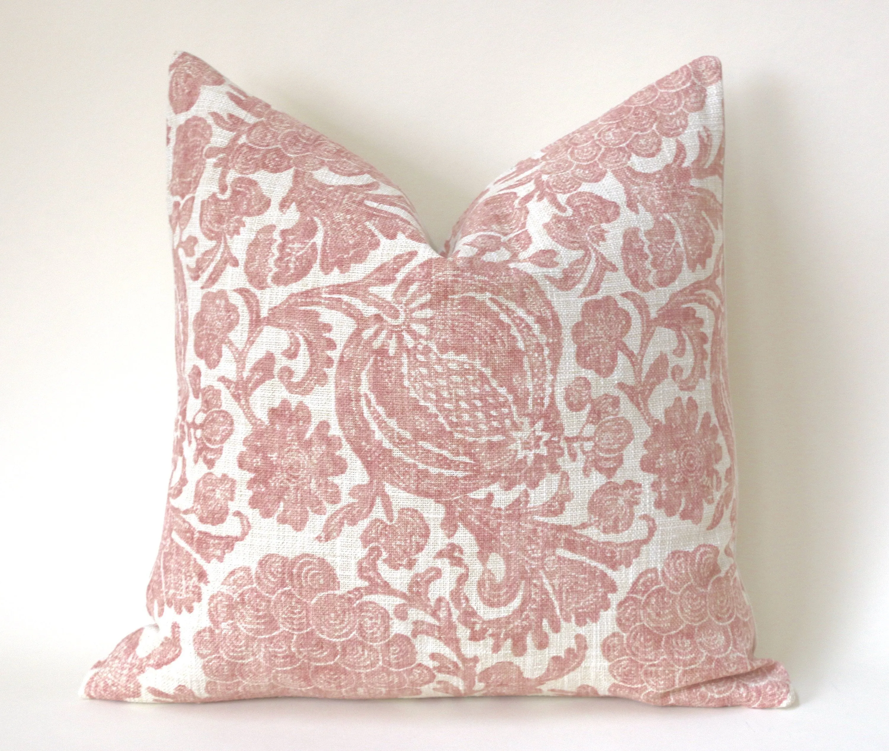 Batik Blush Pillow / Blush 22x22 / 22x22 Cushion Cover / 22x22 Pink Pillow Cover / Cream 22x22 Blush / 22x22 Sofa Pillow Cover