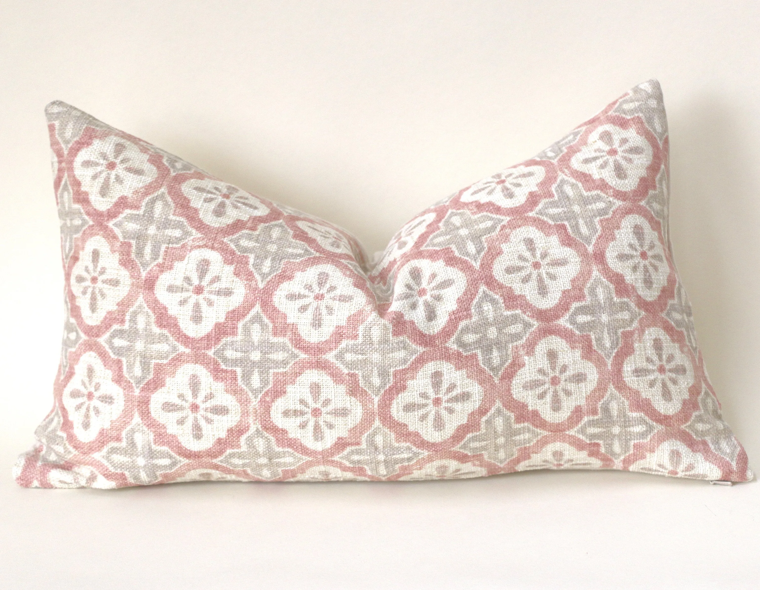 Batik Blush Pillow / Blush 22x22 / 22x22 Cushion Cover / 22x22 Pink Pillow Cover / Cream 22x22 Blush / 22x22 Sofa Pillow Cover