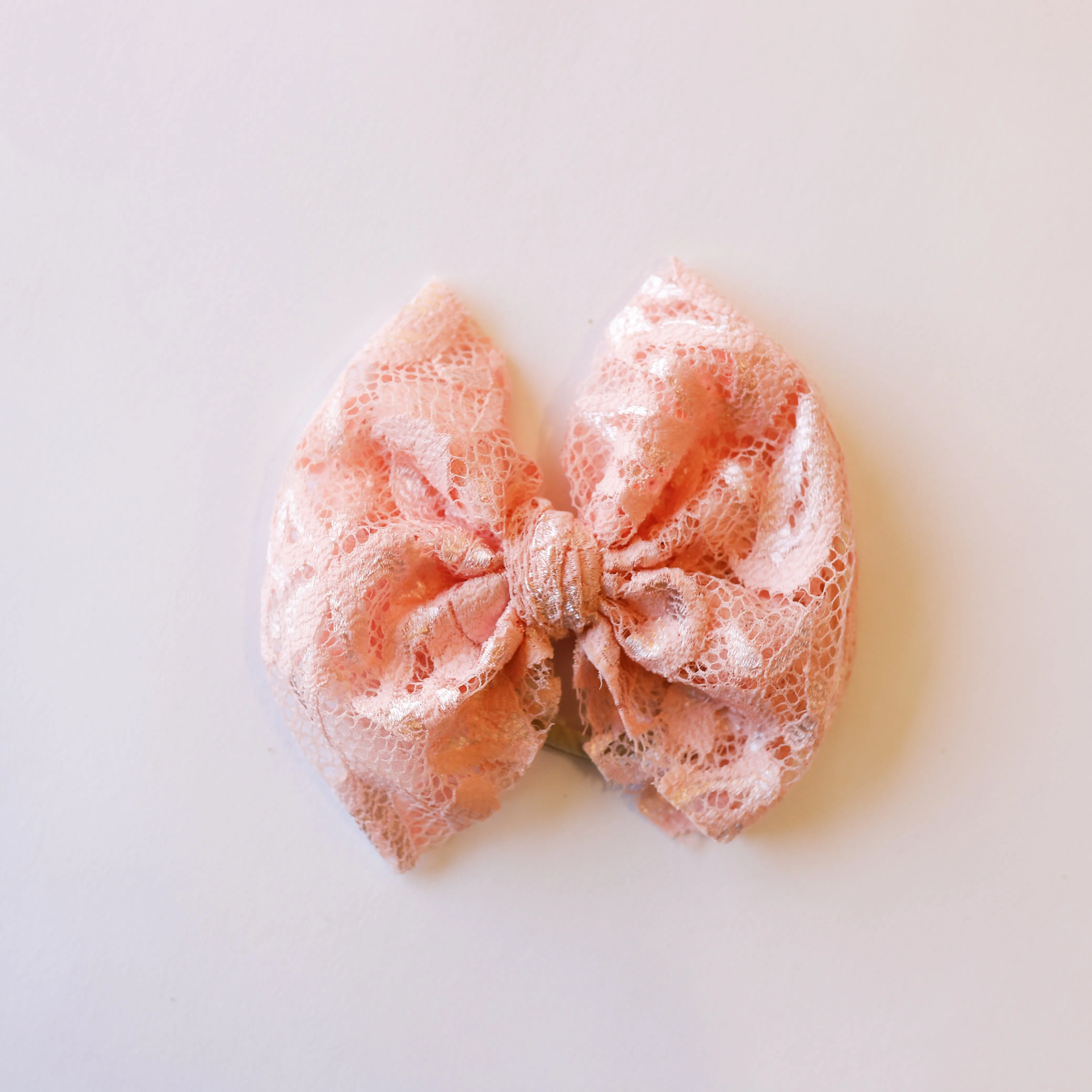 Blush Lace Big   Skinny Bow