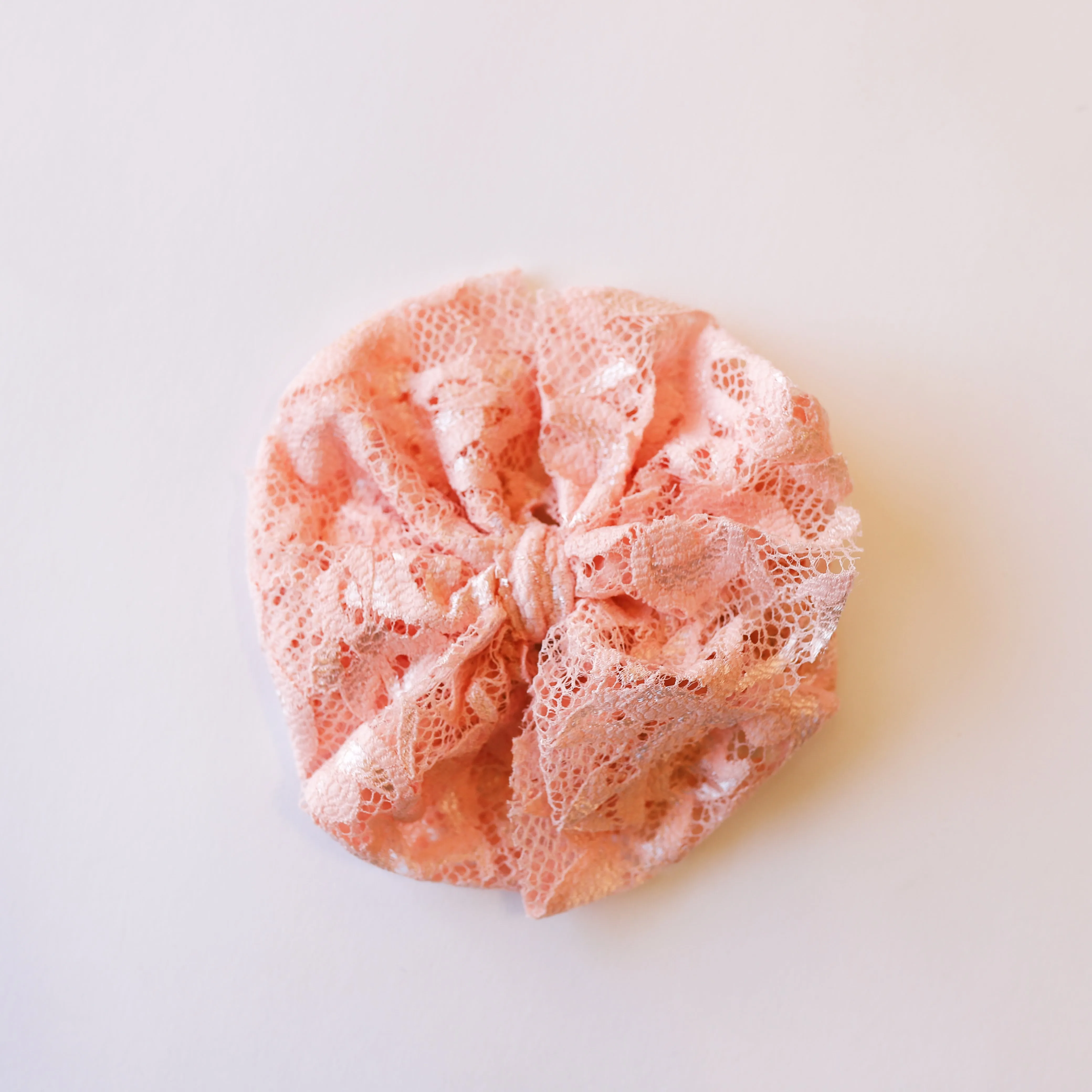 Blush Lace Big   Skinny Bow