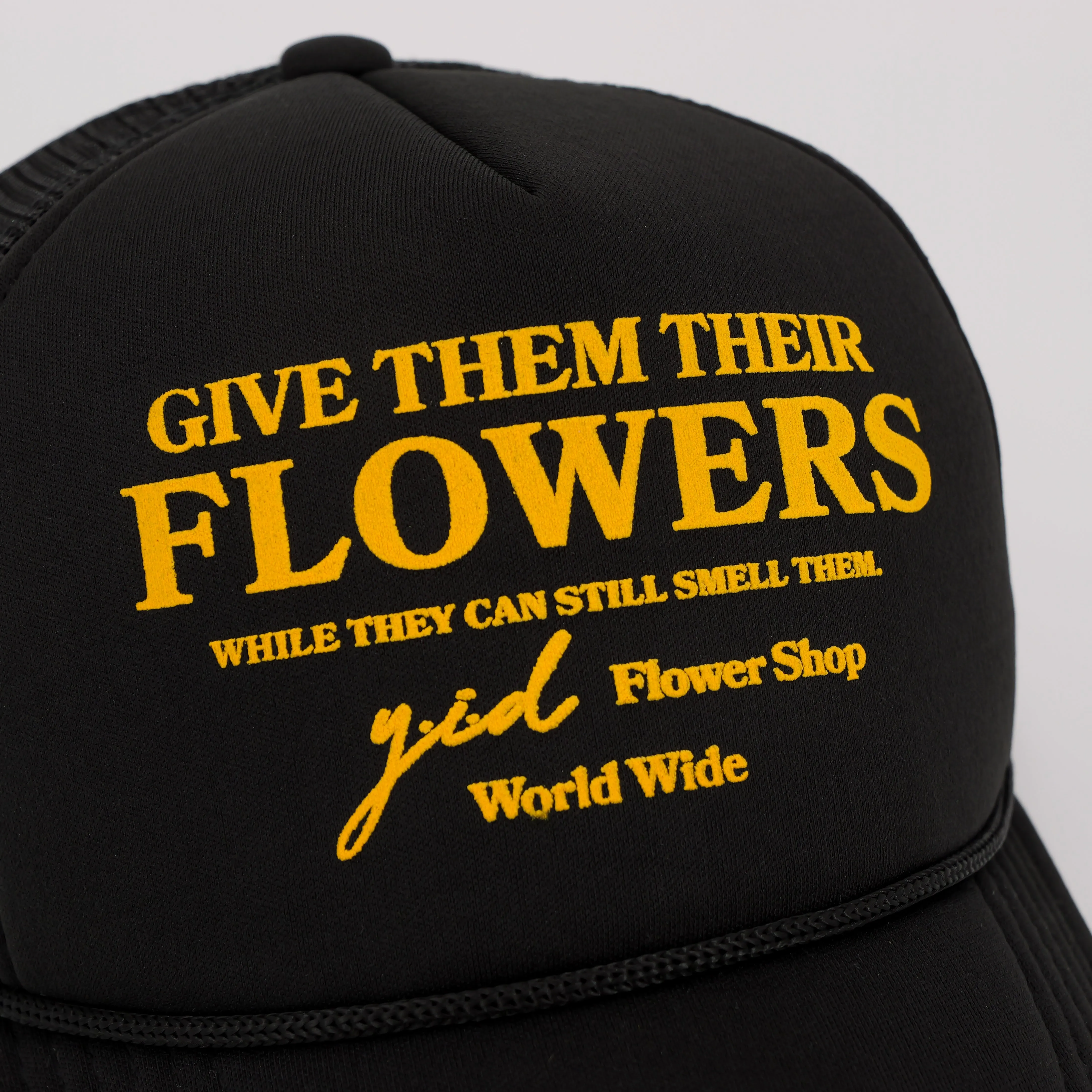 FLOWER SHOP TRUCKER HAT BLACK/YELLOW