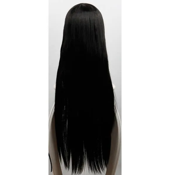 Red school meKo cosplay long Wig - Black
