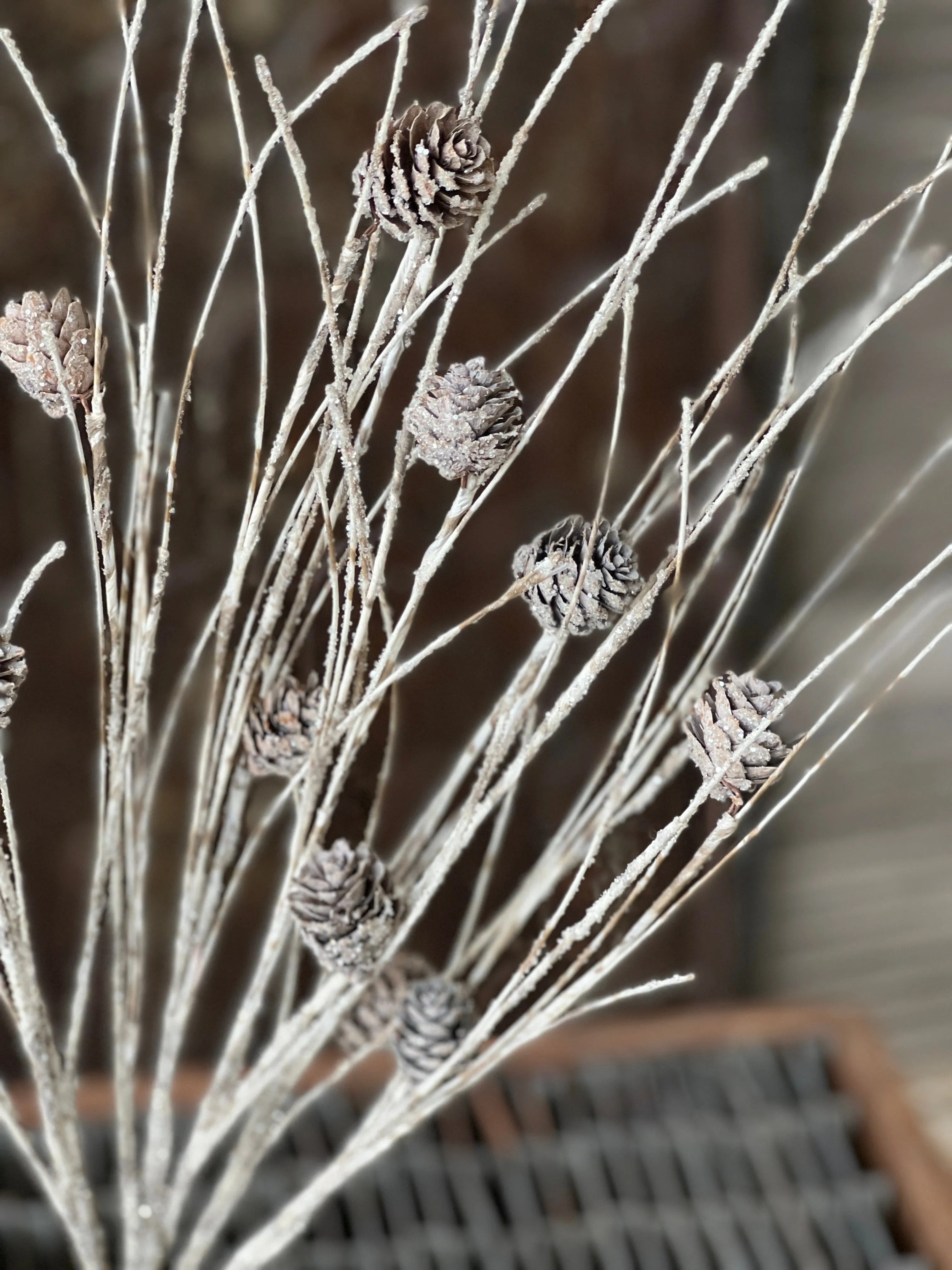 Snowy Birch Twig Spray | White | 34"