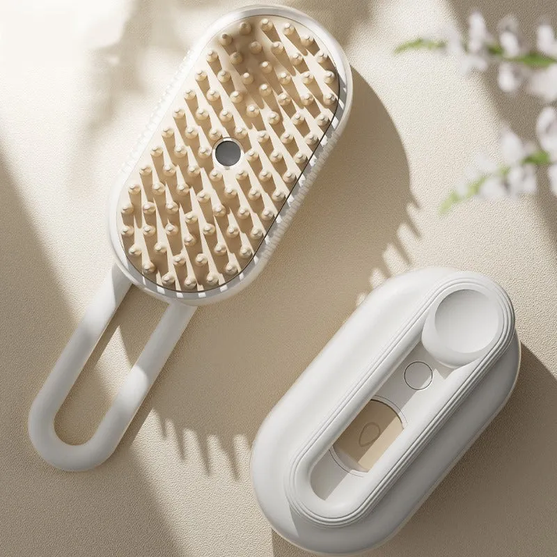 Steamy Pet Brush for Dogs and Cats - Electric Spray Handle Massage Brush