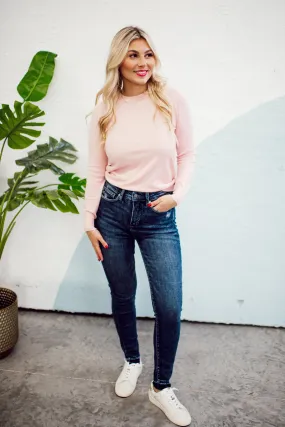 The Leni Soft Knit Sweater (Blush Pink)