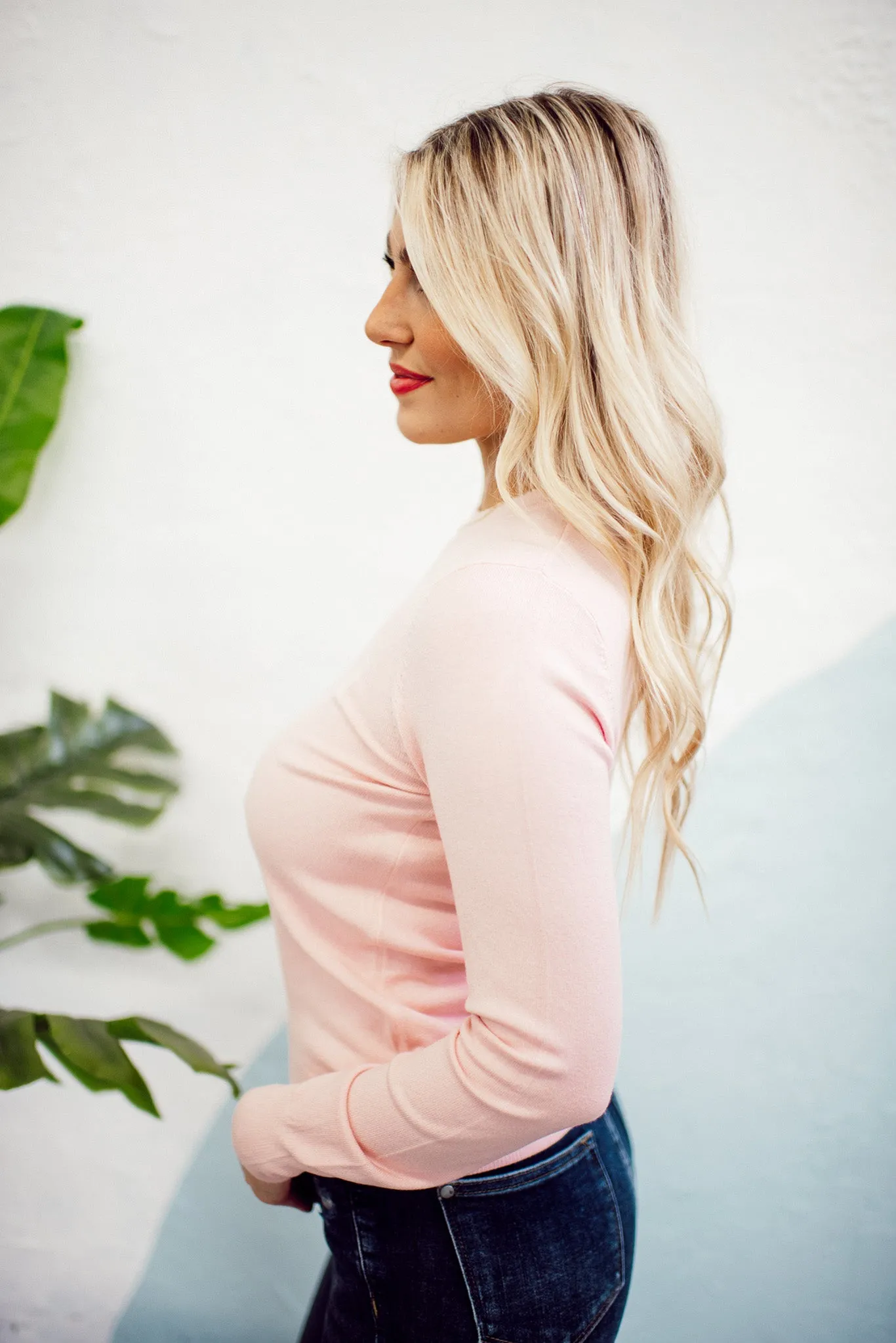 The Leni Soft Knit Sweater (Blush Pink)