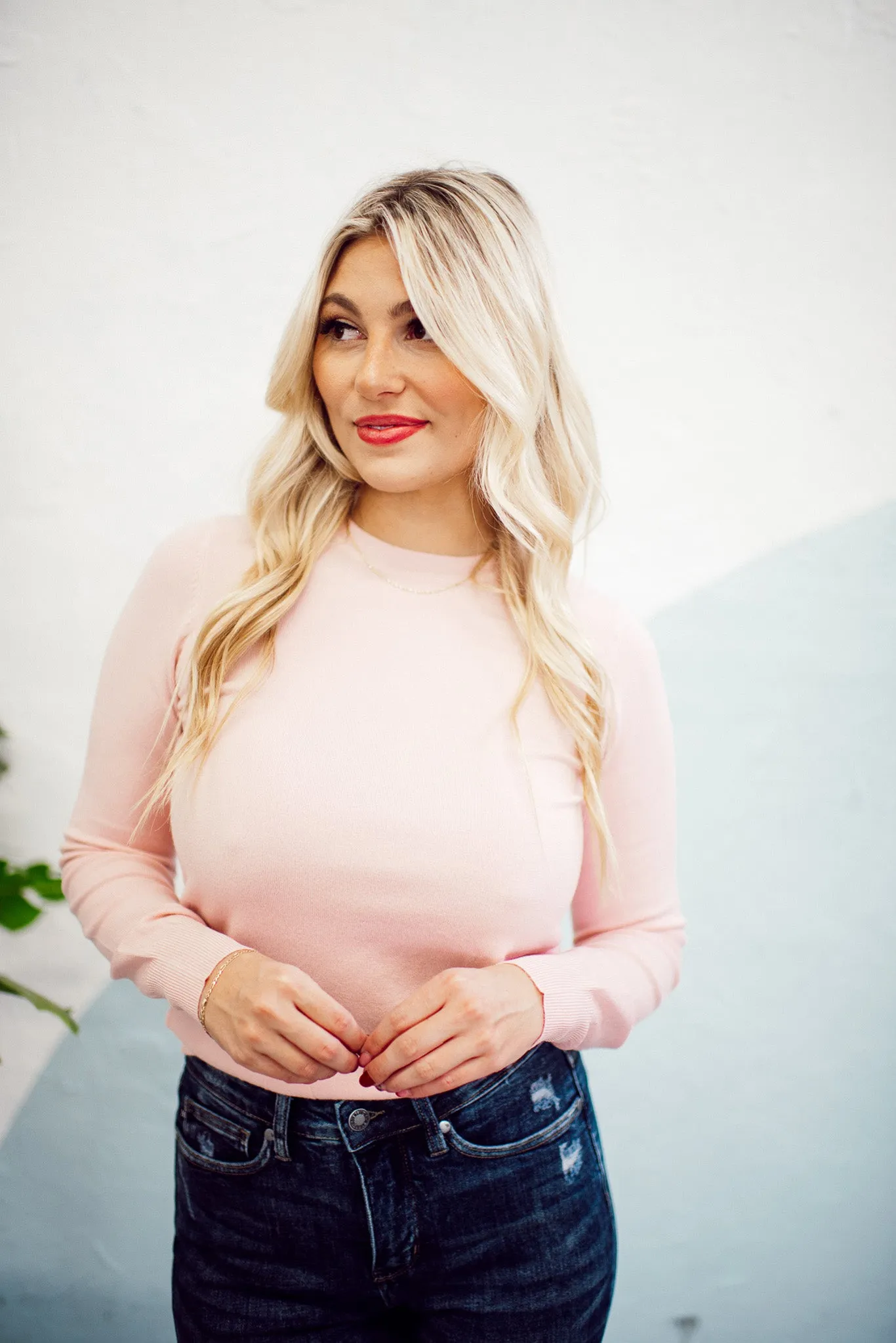 The Leni Soft Knit Sweater (Blush Pink)